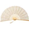 Generic Ventaglio vintage portatile in pizzo elegante pieghevole per feste estive, decorazione costume festival regalo (stile A beige)
