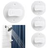 hankousi 4 clip per tenda da doccia, in ABS bianco, autoadesive, antivento, paraspruzzi e porta tende per parete del bagno