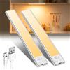 YGVQN Lampada da armadio con sensore LED, armadio da cucina wireless ricaricabile USB - 30 cm, illuminazione a LED da 1500 mAhLED per cucina ufficio luce notturna - spogliatoio | 2 pacchetti
