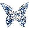 sicilia bedda - Animali Portafortuna in Ceramica Siciliana - Dipinti a mano (Farfalla 11x12 CM Blu)