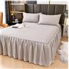 LPHFDCS Vestiletto Matrimoniale Gonna da letto tinta unita da 1 pezzo con pizzo tutto intorno Copriletto for tutte le stagioni con volant Vestiletto Balze Elasticizzate(Light grey,1PC 200x220cm skirt)