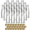 gouveo Set di 24 bottiglie di vetro lunghe 20 ml con tappo a vite oro - mini bottiglia da 0,02 l da riempire - bottiglie di vetro per liquori, grappe, olio o per l'artigianato (MFLR020G)