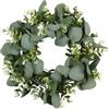 Wenrou Corona Di Eucalipto Artificiale, Porta D'Ingresso Ghirlanda, Ghirlanda Di Plastica, Ghirlanda Artificiali, Porta Primavera Corona Di Eucalipto Verde, Per Feste Di Primavera,Decorazioni Da Parete 30 cm