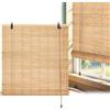 ZHUOZ1T Tapparella Bamboo Da Esterno Tenda A Rullo In Bambù Naturale,Traspirante/Privacy,Oscurante 70%,per Balcone Portico Patio Home,Personalizzabile (55cm x 200cm)