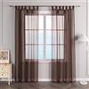 ESLIR Tende con passanti, tenda trasparente per finestra con passanti, voile, marrone, L x A 140 x 225 cm, 1 pezzo