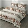Riad Arredo Set Copripiumino in 100% Cotone Morbido - Parure Letto con Sacco Piumino con Federe - Artigianale Made in Italy (Gnomi Beige, Matrimoniale 250x240 cm + 2 federe 52x82)