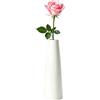 QUUPY Vaso da fiori alto conico in ceramica, decorativo, piccolo, a collo stretto, per tavolo, camera da letto, soggiorno, scrivania da ufficio (bianco)