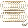 Flewdart 20pcs anelli in metallo 7,5 cm, cerchi metallo, cerchio metallici oro per artigianato floreale cerchi dorati, motivo floreale, macramè, DIY, macramè, acchiappasogni, confetti bomboniere (20)