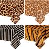 AJINXIN Tovaglie safari con animali, confezione da 4 pezzi, motivo leopardo, tigre, zebra, giraffa, tovaglia a tema giungla, per baby shower, decorazioni per feste di compleanno, 130 x 220 cm