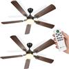 Aigostar 2 Pezzi Ventilatore da Soffitto con Luce e Telecomando Silenzioso 132 cm, 3000K/4000K/6000K Dimmerabile, 6 Velocità, 33W Motor DC Reversibile, per Camera da Letto, Soggiorno, Cucina