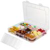 JRJRN 20 x 14.8CM Scatola Piccola di Stoccaggio Plastica, Snack Box con Divisori Regolabili, Trasparente Scatola Portaoggetti In Plastica per Spuntini, Gioielli, Cosmetici