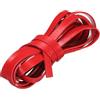 Sourcing map - Cordoncino piatto in cuoio, 3,05 metri x 10 mm di strisce di filo di cuoio per la creazione di bracciali, borse e altri progetti fai da te, colore rosso