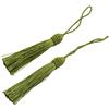 Makhry 20pcs 15.5cm / 6 Pollici Nappe Segnalibro Filo di Seta con Loop di 2 Pollici Cavo e Piccolo Nodo Cinese per la Creazione di Gioielli, Segnalibri, Accessorio Mestiere Fai da Te (Verde Militare)