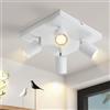 ZMH Plafoniera a LED bianca Plafoniera: Faretti GU10 a 4 fiamme Orientabili