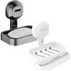 Radianeroryi 2 Pack Portasapone Doccia Porta Sapone Bagno Porta Saponetta a Ventosa Cassetto Porta Sapone Cucina Mantenere il Sapone Asciutto Portasapone Bagno per Cucina Doccia Bagno