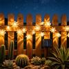 TaimeiMao Catena Luminosa Solare Esterno, Luci da Giardino Solari, Luci Solari a Forma di Fiori di Loto, 6.5M 30LED, 8 Modalità, Impermeabile per Case Giardini Decorazioni Compleanno Feste