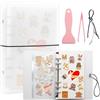 Amimy Album da collezione con 80 fogli adesivi riutilizzabili con pinzette e spatola (Transparent)