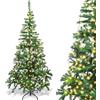 Aigostar Albero di Natale Artificiale da 180 CM,con Catena di Luci LED da 18 M,300 LED Bianco Caldo,8 Modalità di Illuminazione,450 Rami,Colore Verde,Include Supporto in Metallo.