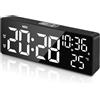 flintronic Sveglia Digitale da Comodino, Sveglia da Comodino, con Temperatura, Svegli Digitale da Comodin con Snooze, Suoni e Luminosità Regolabile, USB e Alimentato a Batteria