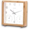 KORAT Orologio da Tavolo Analogico in Legno Naturale con Quadrante Nero o Bianco Design Moderno con Termometro e Igrometro Integrati Movimento al Quarzo Silenzioso Ideale per Casa 16x5x17 cm (Bianco)