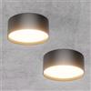 Klighten 2 Pezzi 24W Faretti da Soffitto LED Rotonda, Faretto da Superficie, Faretti Cilindro Moderna, Plafoniera, Alluminio+Acrilico, IP44, Bianco caldo 3000K, 1672LM, Nero, 60 x 150 mm