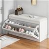 Ukkajovlex Armadio per Scarpe con Sedile 1-3 Livelli Scarpiera 50cm-100cm Larghezza Mobile Ingresso 30cm 24cm 17cm profondità Bassa E Lunga Scarpiera Chiusa Scarpiera Piccola(White,31 Lx9 W/80x24cm)