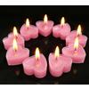 Jerhyun 9 Pezzi Candele a Forma di Cuore, Romantica Candela a Forma di Cuore- Duftfrei, per San Valentino, Compleanni, Matrimoni e Feste(Rosa)