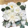 Fouriding Fiori Artificiali di Bianco Puro Rose Finte per Bouquet Centrotavola, Composizioni per San Valentino, Festa Della Mamma,Torta di Compleanno, Decorazione per la Casa