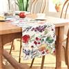 Encasa XO Runner da tavolo Boho Jacquard - Frutta Design | Stile vintage | Taglia 32x250 cm | Arazzo bohémien tessuto per 8 seater Sala da pranzo - Lavabile in lavatrice