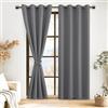 DWCN Tende Oscuranti per Interni 2 Pezzi, Tende Termiche Isolanti per Camera da Letto con Occhielli, Grigio, 140x290 CM (Larghezza x Altezza)