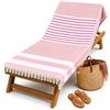 Intimitaly - Telo Mare Grande in Cotone Fouta, 90x170 cm, 85% Cotone, Ultra Leggero e Morbido, Asciugatura Rapida, 180gr/m2, per Spiaggia, Piscina (Rosa Modello 2)