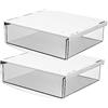 TUKA-i-AKUT 2X 1,7L Cassetti Sotto Scrivania, 21x18x5,4cmcm Autoadesivo Nascosta Cassetto Sottostruttura, Organizzatore per Scrivania/Mobile/Libreria/Mobile da Cucina ecc. 2 Unità Trasparente TKD8607