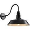 Moddeny IP54 Retro Outdoor Wall Light Nero Ferro Outdoor Barn Light Esterno Anti-Ruggine Impermeabile Industriale Wall Light Farmhouse Wall Mount Light Fixture con Collo D'Oca per Garage
