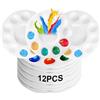 WUPENGZON 12 tavolozze di miscelazione rotonde, 15,8 cm, tavolozza di plastica, tavolozza per pittura ad acquerello, tavolozza di colori acrilici, colori ad olio con 10 campioni di colore e 1 campo di