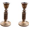 Ktnyl 2 Pezzi Portacandele Vintage in Ottone, Portacandele, Porta Candele da Tavolo, Candelabri Vintage, Adatto per Natale, Matrimoni, Caminetti e Decorazioni per La Casa