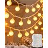 Binamao Catena luminosa a LED per esterni, 6 m, 40 LED, a batteria, con IP65, impermeabile, per giardino, campeggio, Natale, decorazione per interni ed esterni, bianco caldo