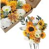 Fouriding Fiori Artificiali di Girasole Rose Finte per Bouquet Centrotavola, Composizioni per San Valentino, Festa Della Mamma,Torta di Compleanno, Decorazione per la Casa