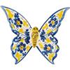 sicilia bedda - Animali Portafortuna in Ceramica Siciliana - Dipinti a mano (Farfalla 11x12 CM Fantasia Blu)