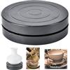Tissting Giradischi Girevole 360°, Supporto Leggero per Scultura in Ceramica, Diametro 11.5 cm, Materiale Plastico per Pittura e Decorazione Torte, Composizione Floreale