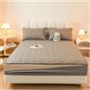 ELYSYSRL Coprimaterasso Matrimoniale con Cerniera 160x190/180x200 Copri Proteggi Materasso Imbottito, Singolo Proteggi Materasso con Angoli Letto Traspirante Lenzuolo Lavabile(Gray,90x190+20cm)