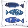 Excelsa Ocean White and Blue - Cuscino in cotone, 45 x 45 cm