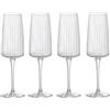 Bormioli Rocco Exclusiva - Set di 4 calici da prosecco da 240 ml, calici da vino e champagne a coste, in vetro a forma di stella, con trattamento XLT, lavabili in lavastoviglie, prodotti in Italia
