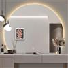 HCBUTAE Specchio Retroilluminato LED Semicircolare, Dimmerabile a 3 Colori, Toeletta Trucco Rasatura Parrucchiere Doccia Irregolare Specchio Da Parete con Luci, Interruttore Touch(Down Cut,80*72 cm)