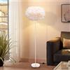 YLTLINK Lampada piume bianche,lampada da terra ad arco,floor lamp,piantana lampada da terra, salotto, camera da letto