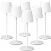 081 Store - Set 6 Lampade da Tavolo LED Bianche Senza Fili Ricaricabili, Dimmerabili con 3 Tonalità di Luce, 3000-6500K, Impermeabili IP54