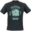 Pokémon Bulbasaur Uomo T-Shirt Nero XL 100% Cotone Regular