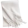 Hperu Sciarpa invernale bianca da donna 15x91 - Sciarpa spessa e soffice con nappe, coperta elegante per il collo per la stagione fredda - Inverno