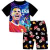 TONGQUD Set di pigiami per ragazzi 2 pezzi a maniche corte, con Ronaldo No.7, per fan, in cotone, per notte estiva, morbido, Red02., 8-9 Years