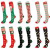 YIZITU Calze a compressione a tema natalizio da donna e da uomo alleviano l'affaticamento delle gambe con motivo pupazzo di neve calze al ginocchio calze a compressione graduata, Natale 6 paia, Small
