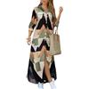 ZICUE Bottoni Leggeri Camicie Maxi Abiti per Donne Casual Fessura Laterale Abito Lungo Estate Stampa Floreale Maxi Abito Triangoli XXL